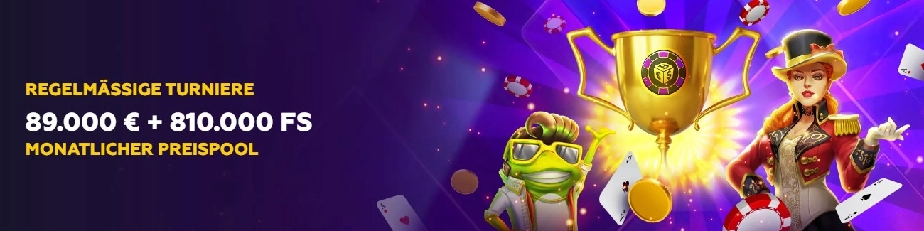 Monatliche Turniere bei Playfina – Gewinne bis zu 89.000 € und 810.000 Freispiele