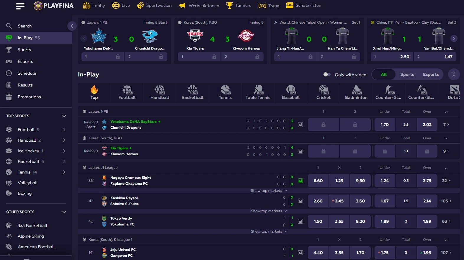 Virtuelle Sportwetten bei Playfina